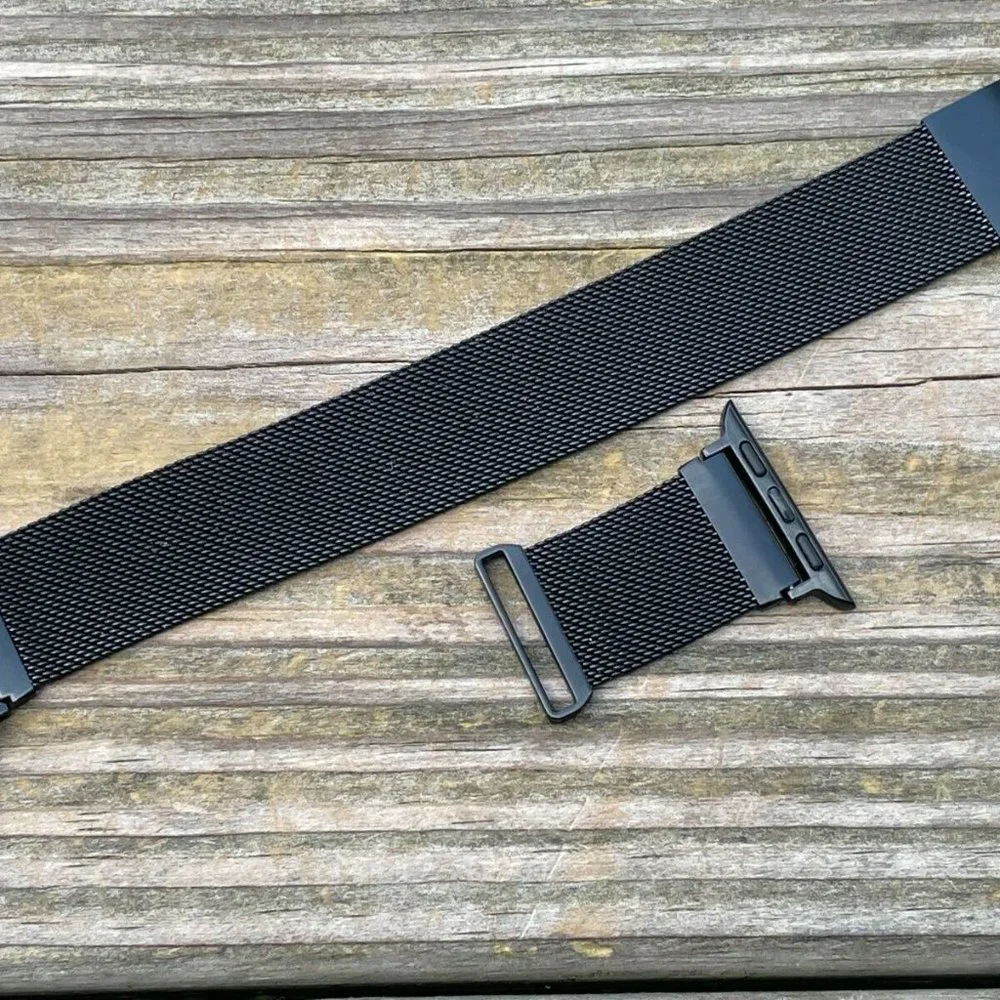 Unbranded Replacement Band For iWatch Apple Black Mesh Chain Strap Size 38-40mm